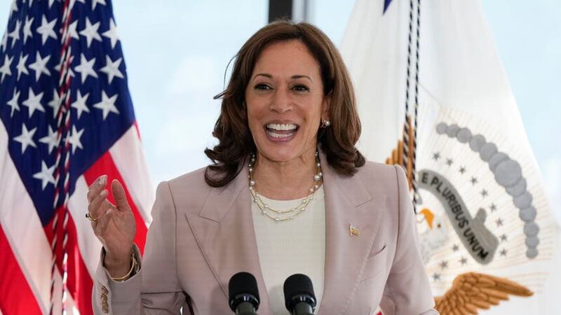Kamala Harris will deliver the address at West Point (Rebecca Blackwell/AP/PA)