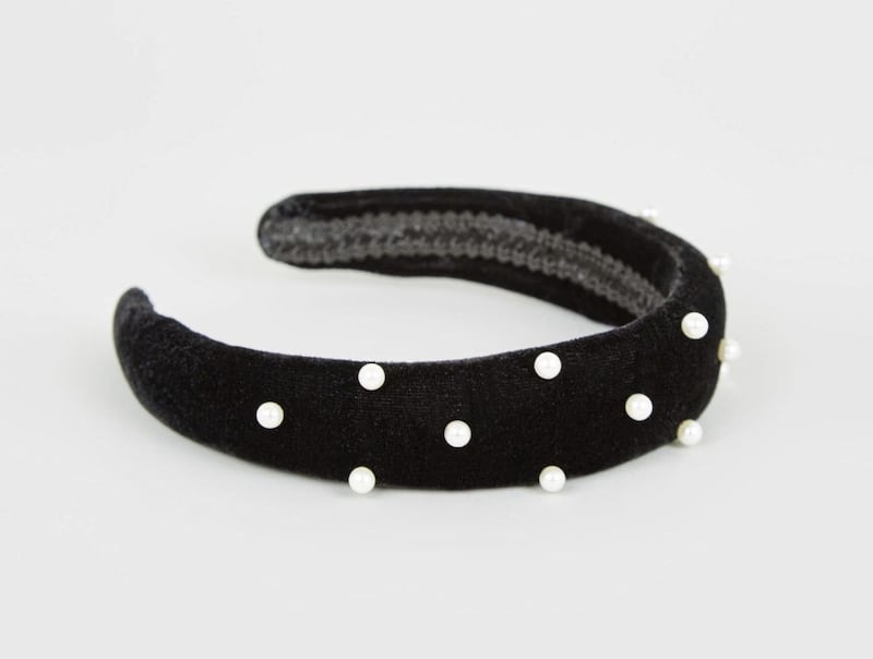 Black Suedette Faux Pearl Embellished Headband, &pound;5.99, New Look 