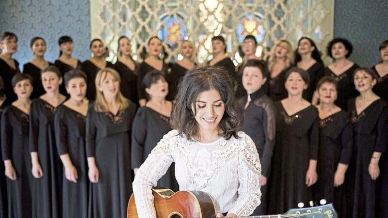 Katie Melua and the Gori Operatic Choir in Tbilisi, Georgia 