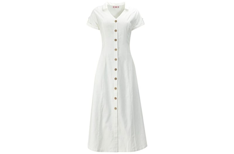 Lovely Linen Blend Dress in White, &pound;45, Joe Browns 