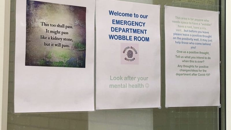 A &quot;wobble room&quot; at Altnagelvin hospital creates a safe space for staff to deal with mental health issues raised by the coronavirus pandemic.  