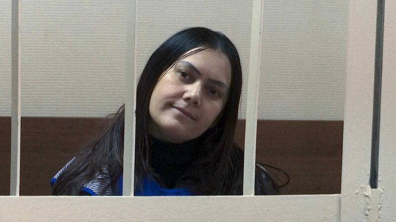 Gulchekhra Bobokulova from Uzbekistan appearing in a court room in Moscow, Russia. Picture by Vladimir Kondrashov, APTN via Associated Press