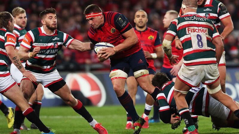 CJ Stander, pictured here against Leicester Tigers, scored a try in Munster's bonus-point success over Racing 92&nbsp;