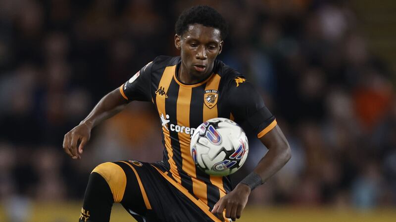 Jaden Philogene scored twice in an emphatic win for Hull (Nigel French/PA)
