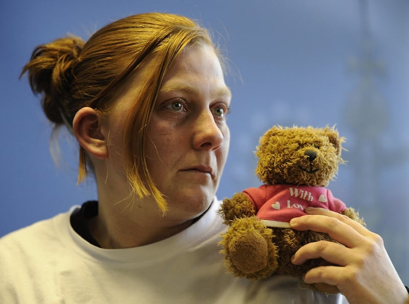 Karen Matthews in 2008 during an emotional appeal for information while her daughter was missing