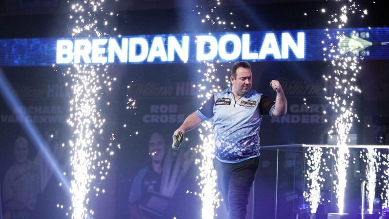 Brendan Dolan walks towards the stage during day eleven of the William Hill World Darts Championship at Alexandra Palace, London. 