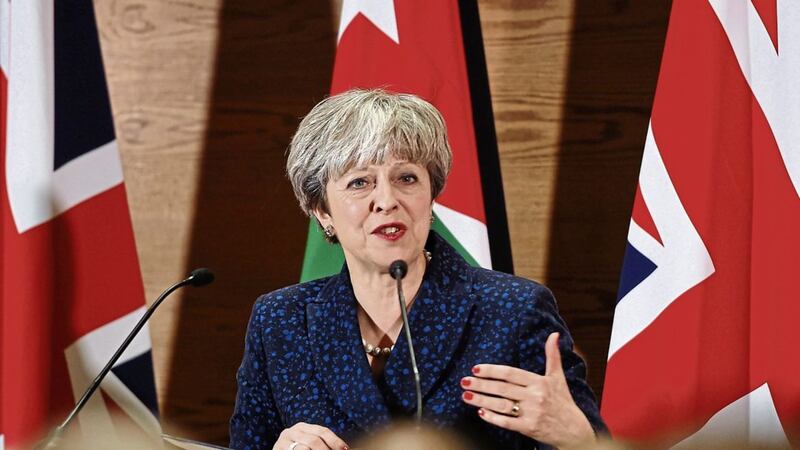 British prime minister Theresa May condemned president Trump&#39;s tweet as she visited Jordan during a visit to the Middle East PICTURE: Joe Giddens/PA 