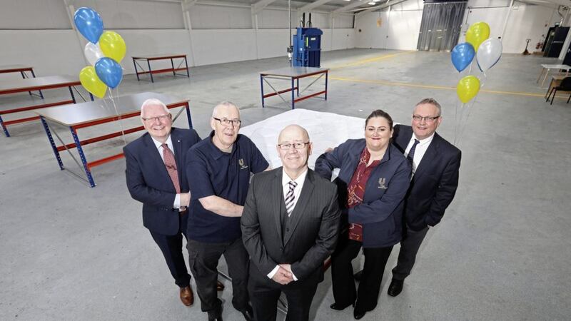 Pictured at the launch of the new Usel recycling centre are: Usel staff, Martin O&#39;Connor and Jane McGrath; chairman, James Perry; CEO Bill Atkinson; and Gallaher Trust director of operations, Greg McKinley. 