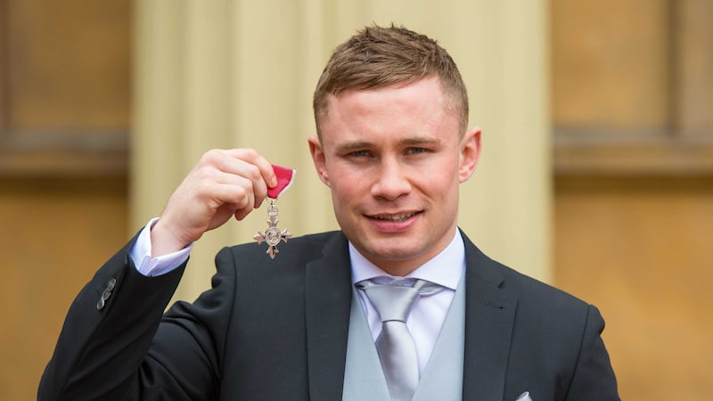 Carl Frampton with his MBE. Picture by&nbsp;Dominic Lipinski, PA Wire