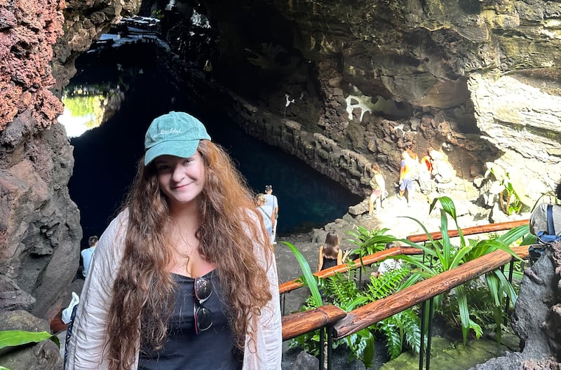 Irish News journalist Sophie Clarke at Jameos del Agua.