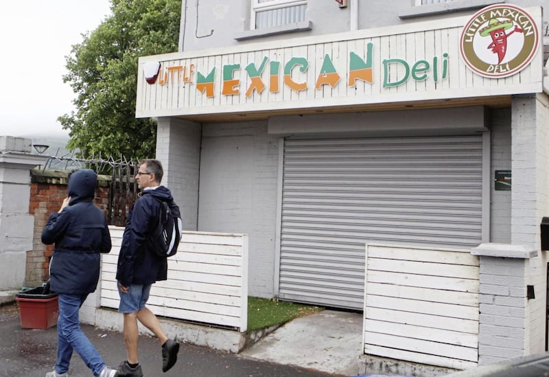 The Little Mexican Deli on the Falls Road has blamed bus lanes for its closure. Picture by Matt Bohill 