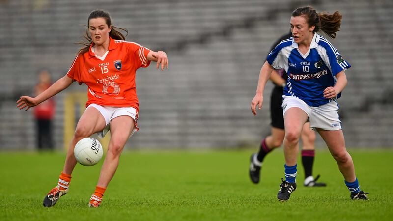 Aimee Mackin (left) will miss Armagh&rsquo;s National League clash with Galway at the Athletic Grounds on Sunday&nbsp;