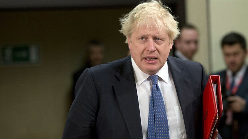 British Foreign Secretary Boris Johnson arrives for a meeting of the NATO-Georgia Council at NATO headquarters in Brussels on Wednesday, December 6, 2017&nbsp;