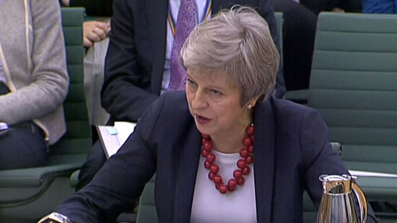 British Prime Minister Theresa May gives evidence before the Liaison Committee on matters relating to Brexit at Portcullis House in London&nbsp;