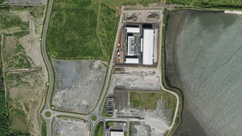 An aerial view of Belfast Harbour&#39;s film studios and the proposed site of the new biogas plant. 