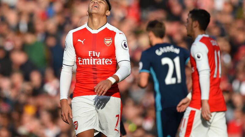 Arsenal's Alexis Sanchez rues a missed chance during Saturday's Premier League match at the Emirates Stadium<br />Picture by PA&nbsp;
