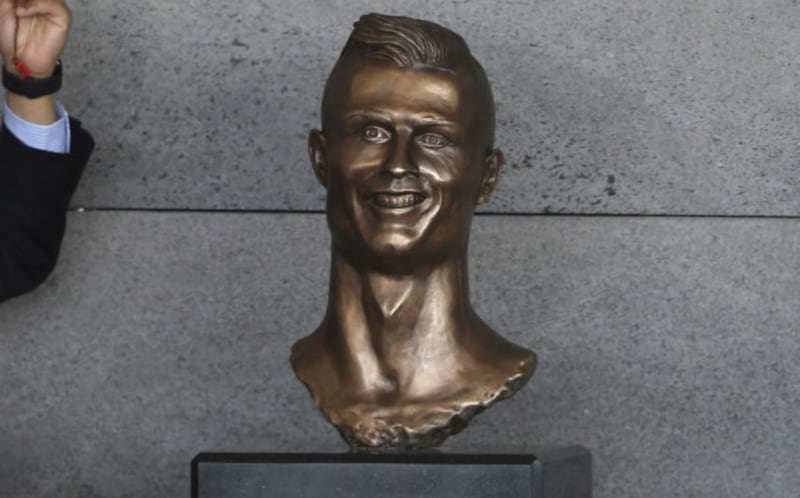 Cristiano Ronaldo bust at Madeira Airport