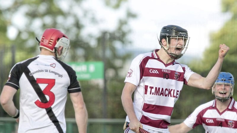 Slaughtneil just fended off Kevin Lynch&#39;s after extra-time in 2015 thanks in part to a goal from Brendan Rogers. He&#39;ll miss tomorrow&#39;s meeting of the two sides, while Gerald Bradley is a major doubt for the Ulster champions. Picture by Margaret McLaughlin 