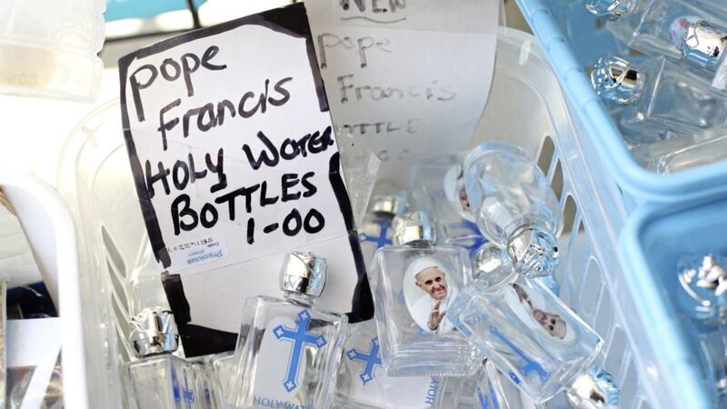 Holy Water Bottles on sale in Knock, Co Mayo. Picture by Niall Carson