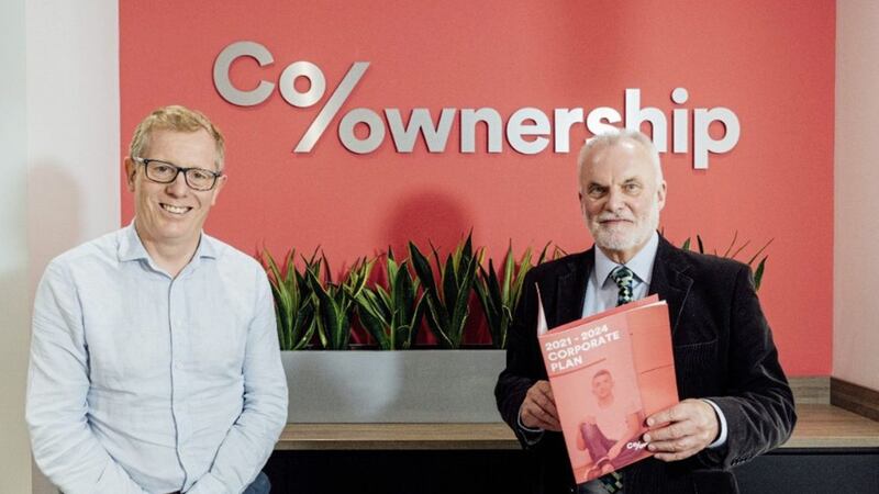 Launching the Co-Ownership three-year corporate plan are the organisation&#39;s chief executive Mark Graham (left) and chair David Little 