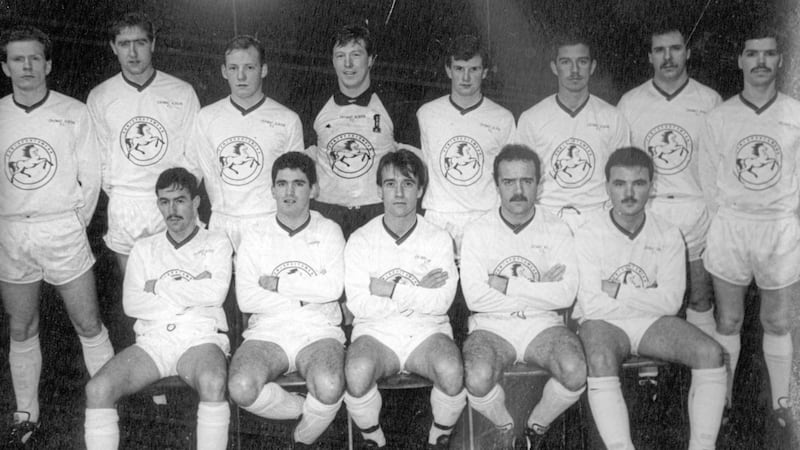 The Cromac Albion team that lost to Glentoran II in the 1989 Steel Cup semi-finals at Ballyskeagh 