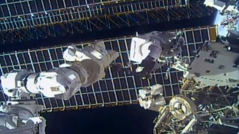 The spacewalk had been delayed because of potentially threatening space junk.