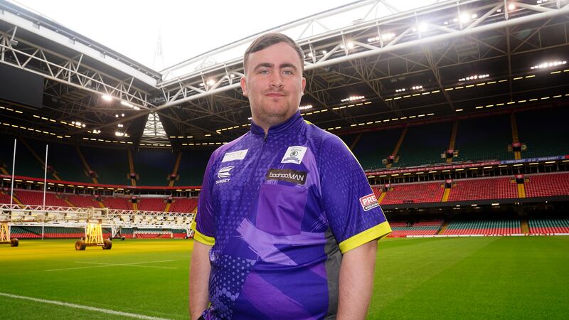 Luke Littler during the BetMGM Premier League launch at the Principality Stadium, Cardiff.