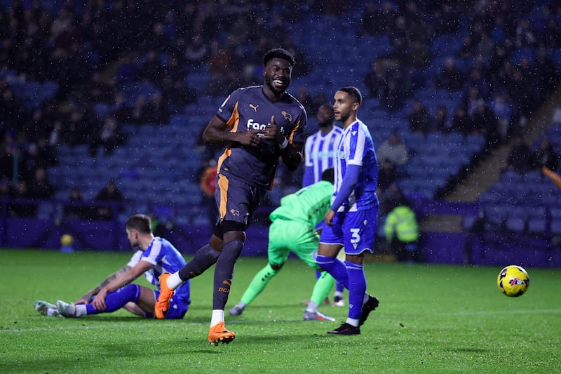 Patrick Agyemang scores twice as Derby win at Sheffield Wednesday