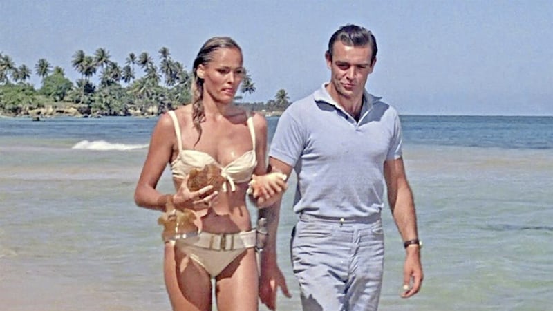 Ursula Andress with Sean Connery in Dr No 