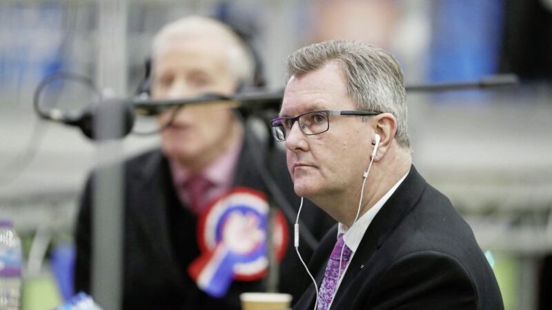The DUP Jeffery Donaldson at Meadowbank Sports Arena in Magherafelt Co Derry as counting began. Picture by Niall Carson/PA Wir 