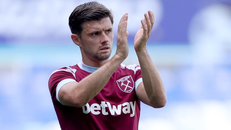 West Ham’s Aaron Cresswell supports the upcoming Rainbow Laces campaign (Bradley Collyer/PA)