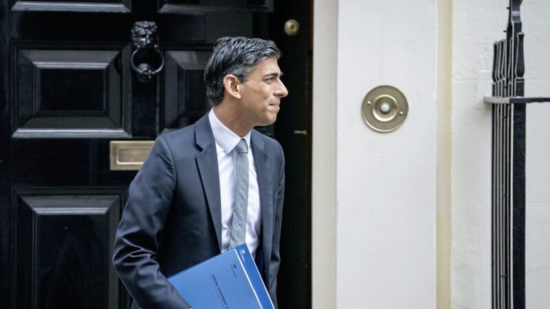 Chancellor of the Exchequer Rishi Sunak leaves 11 Downing Street as he heads to the House of Commons, to deliver his Spring Statement 