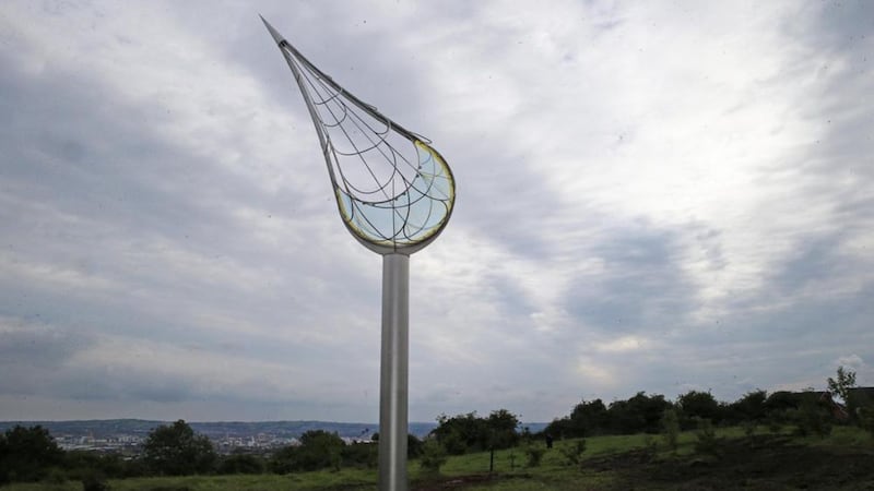 The 11-metre-high &#39;Origin&#39; sculpture in north Belfast. Picture by Hugh Russell. 