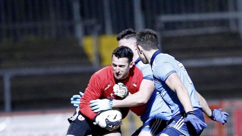 Tyrone keeper Niall Morgan in action against Dublin at Healy Park in Omagh in February 2020. Picture by Philip Walsh. 