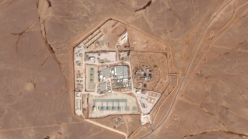 The military base known as Tower 22 in north-eastern Jordan (Planet Labs PBC/AP)