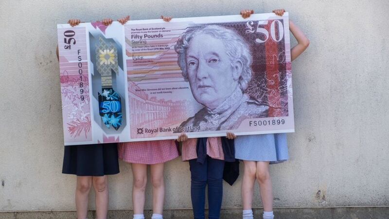 The Royal Bank of Scotland note featuring Flora Stevenson was revealed at her namesake school in Edinburgh.