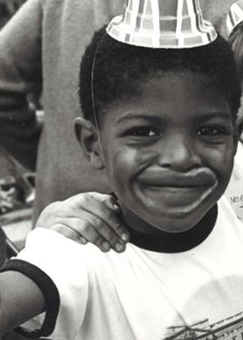 Noel Clarke at a street party in the 1980s