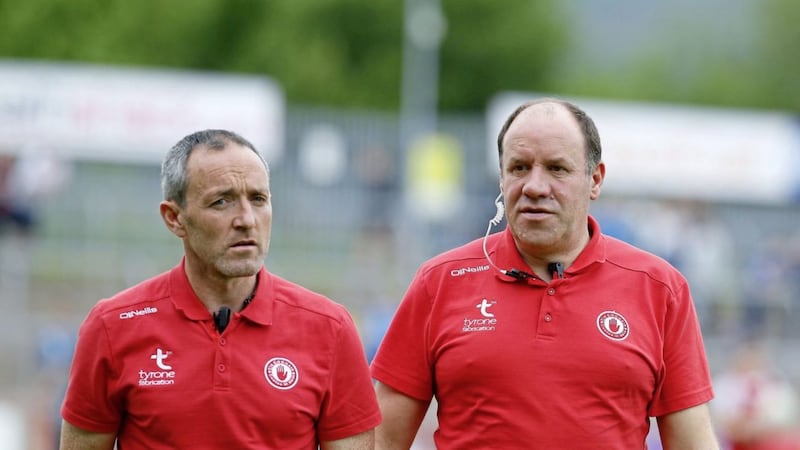 Tyrone joint-manager Brian Dooher says the are still working on trying to getting the balance between defence and attack right Picture: Philip Walsh. 