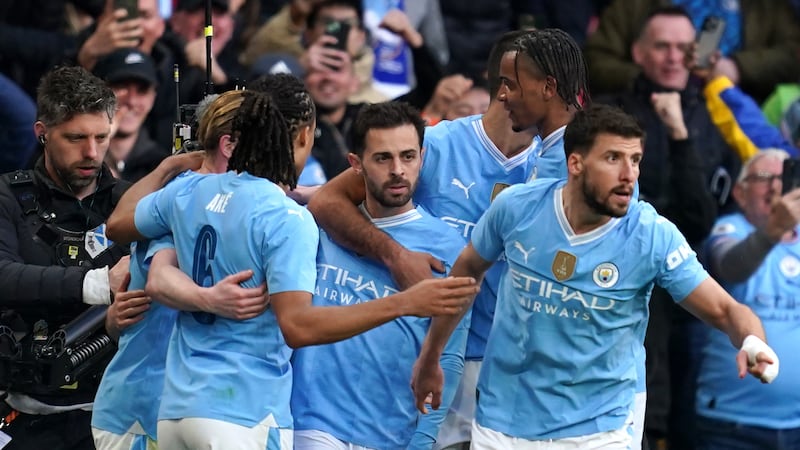 Bernardo Silva (centre) netted Manchester City’s late second-half winner