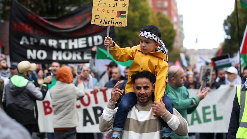 A Free Palestine march in Belfast on October 21 2023. Picture by Declan Roughan, Press Eye