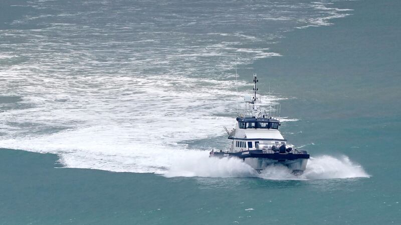 A Border Force vessel carrying a group of people thought to be migrants arrives in Dover, Kent, following a small boat incident in the Channel (Gareth Fuller, PA)