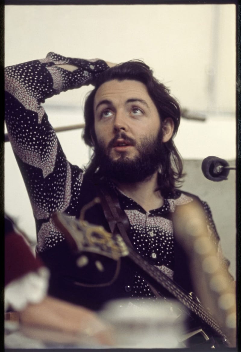 Paul during a Beatles recording session at Apple Studios, London, 1969 . &copy; Paul McCartney / Photographer: Linda McCartney 
