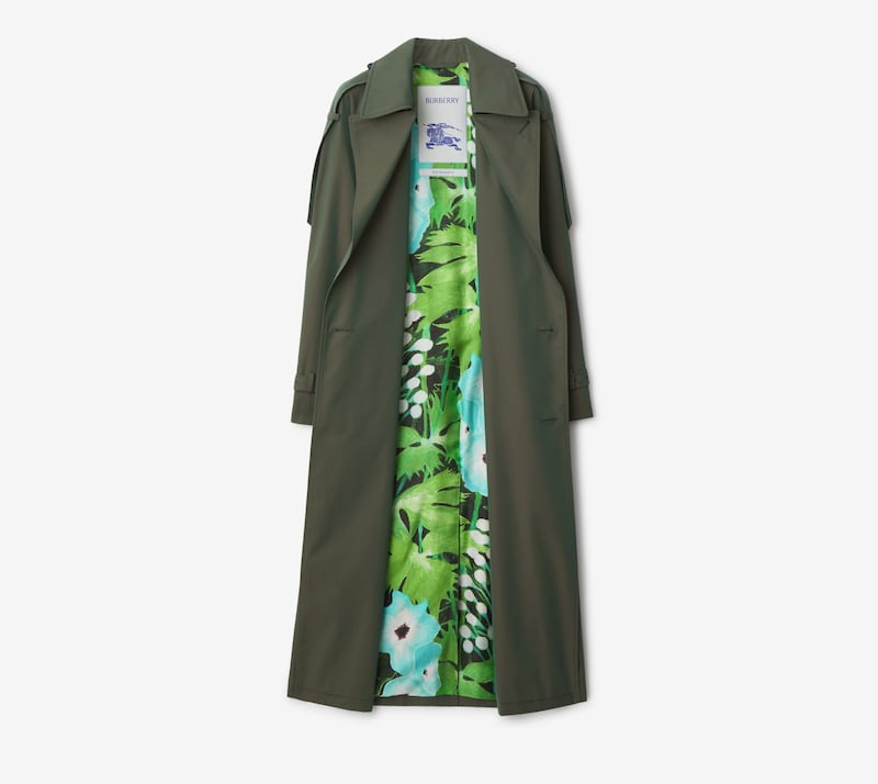 The Ivy Burberry Trench coat in collaboration with Highgrove featuring the King’s favourite flower