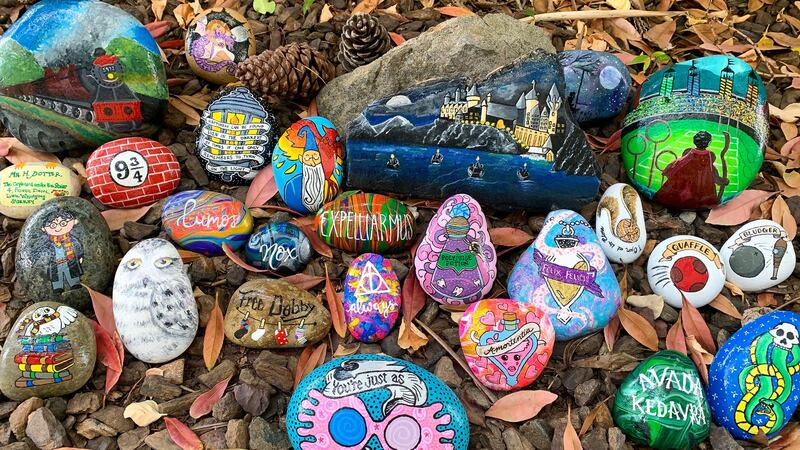 Kristen Newman said painting the rocks was a way for her to relax after studying.