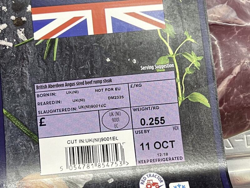 &#39;Not for EU&#39; labelling has been added to meat for sale in Tesco stores. PICTURE: MAL MCCANN 
