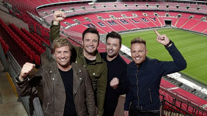 Westlife have announced a one-off concert at London&#39;s Wembley Stadium next year. The hugely popular four piece - Nicky Byrne (40) Kian Egan (39), Mark Feehily (39) and Shane Filan (40) - will headline at the venue for the first time ever. Picture by Eamonn McCormack/PA Wire 