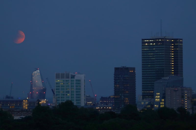 The spectacle was seen above London from Primrose Hill