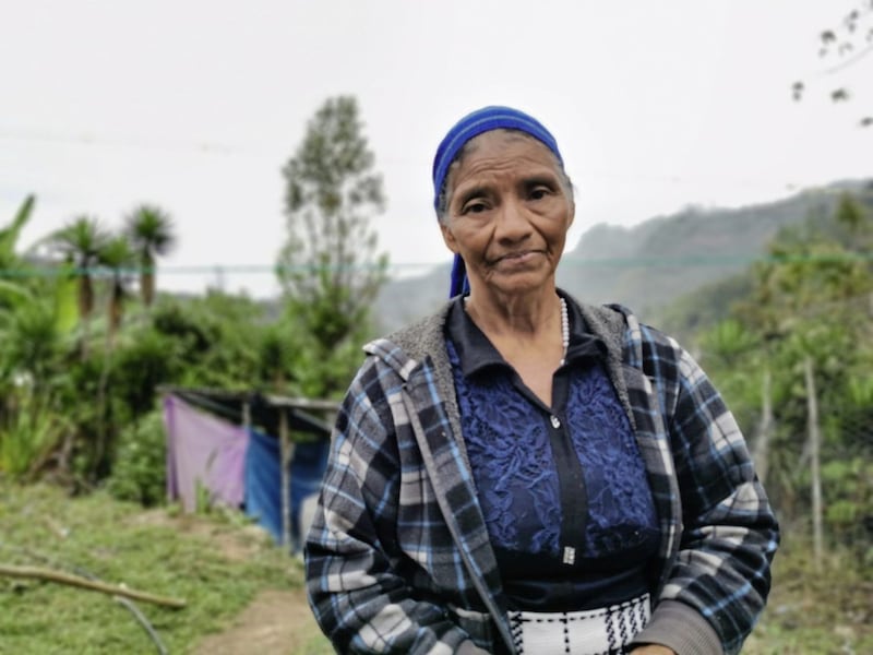 Rosa Aguilar V&aacute;squez (62) lives with two of her 10 children. The other eight have migrated. She says the Aurora dam on the Zapotal River &quot;has come to ruin our lives&quot;. Picture from Tr&oacute;caire