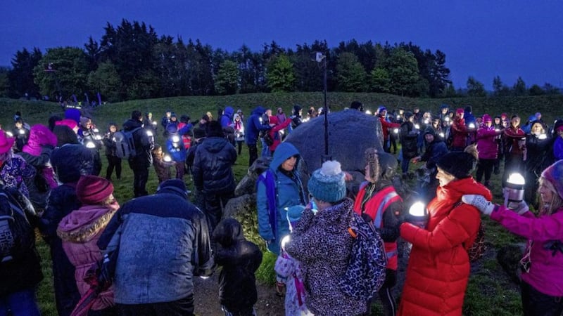 Hundreds of people came together at the Giant&#39;s Ring in Belfast for the event. Picture by Brian Morrison 