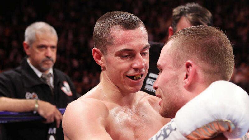 Scott Quigg (left) suffered a broken jaw in the fight against Carl Frampton on Saturday. Picture by Nick Potts/PA Wire 